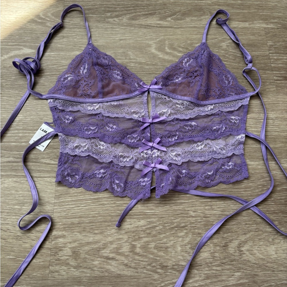 I.AM.GIA Purple Lace Bralette with Adjustable Straps